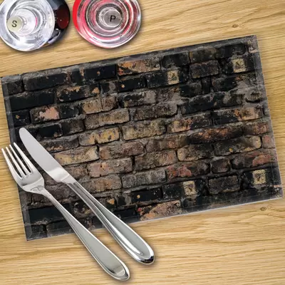 Glass Place Mats x 4 - In Stone And Granite Effect